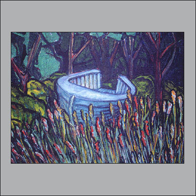 Painting titled, Old Boat: This old boat is a West Seattle icon.