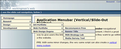 Screen-shot of the Toolbar System 